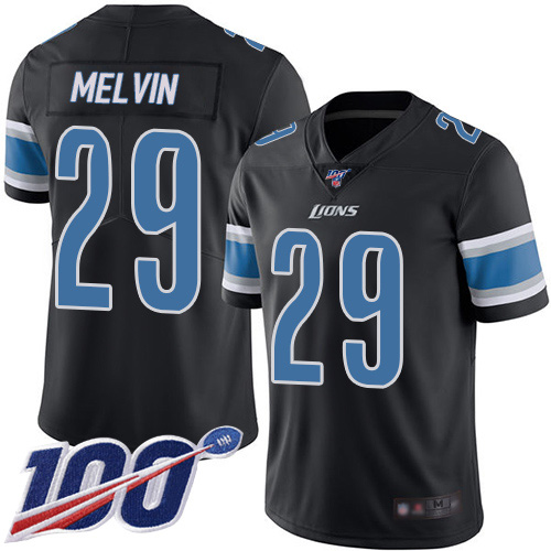 Detroit Lions Limited Black Men Rashaan Melvin Jersey NFL Football #29 100th Season Rush Vapor Untouchable->youth nfl jersey->Youth Jersey